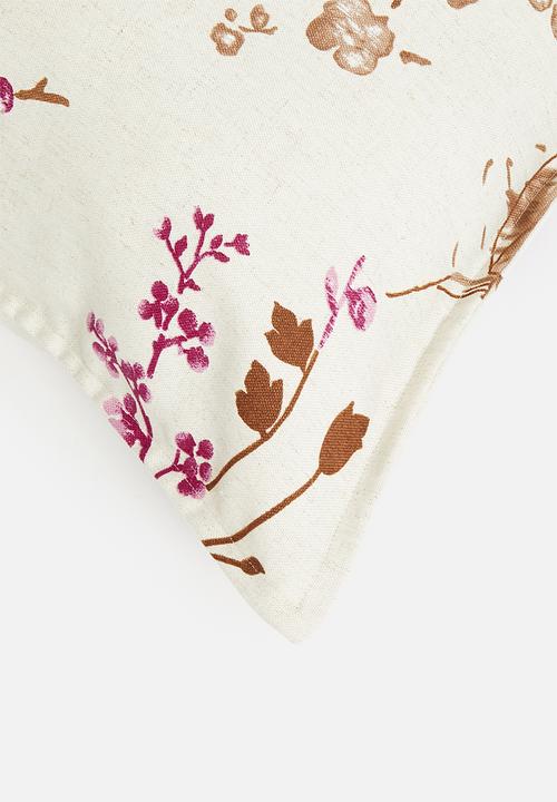 Sixth Floor - Zoe printed linen cushion cover - lilac