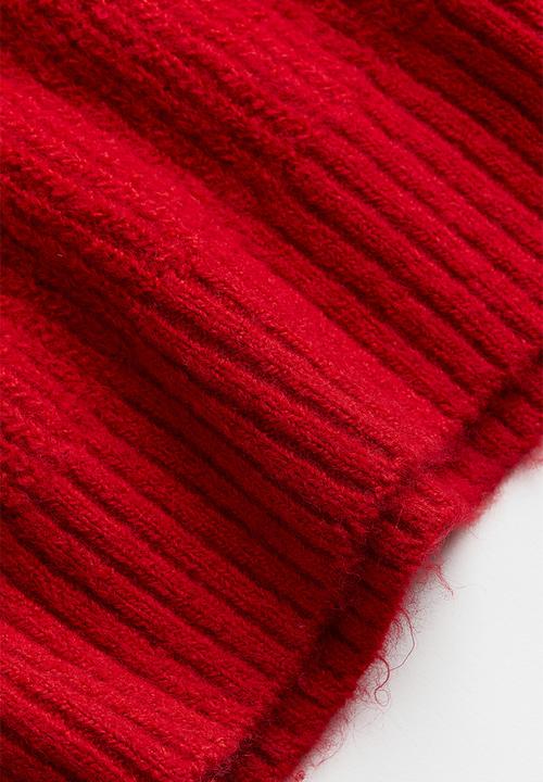 H&M - Rib-knit polo-neck jumper - red