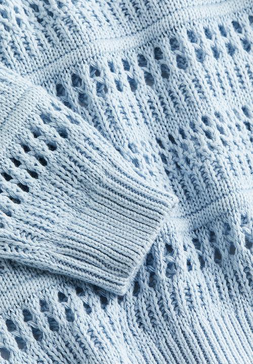 H&M - Crochet-look jumper - light blue