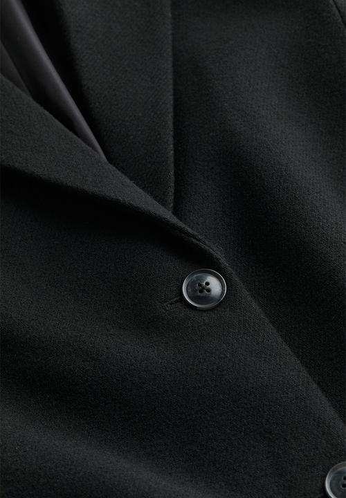 H&M - Single-breasted twill coat - black