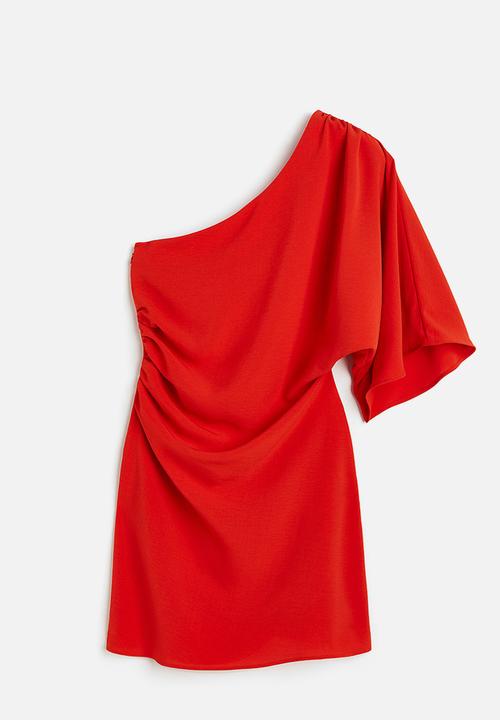 H&M - Draped one-shoulder dress - red