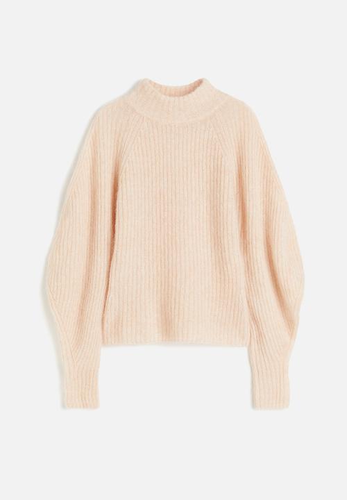 H&M - Mohair-blend rib-knit jumper - light pink