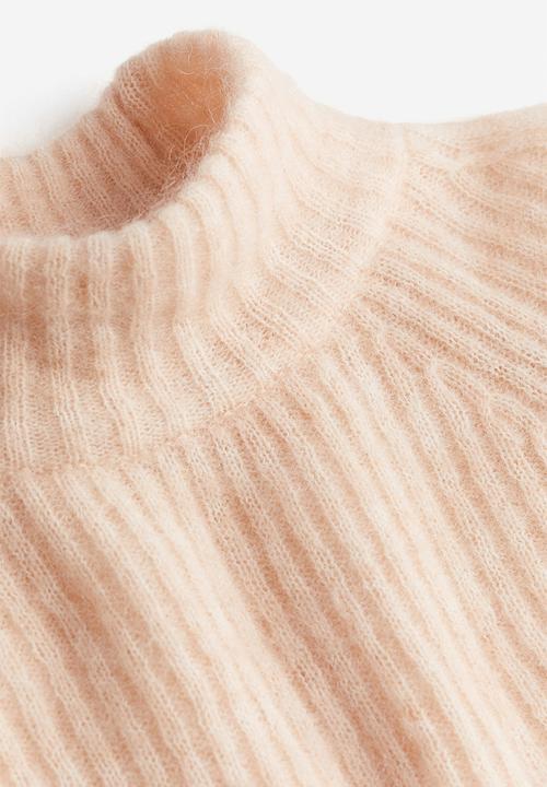 H&M - Mohair-blend rib-knit jumper - light pink