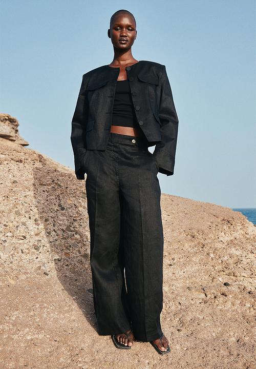 H&M - Linen jacket - black