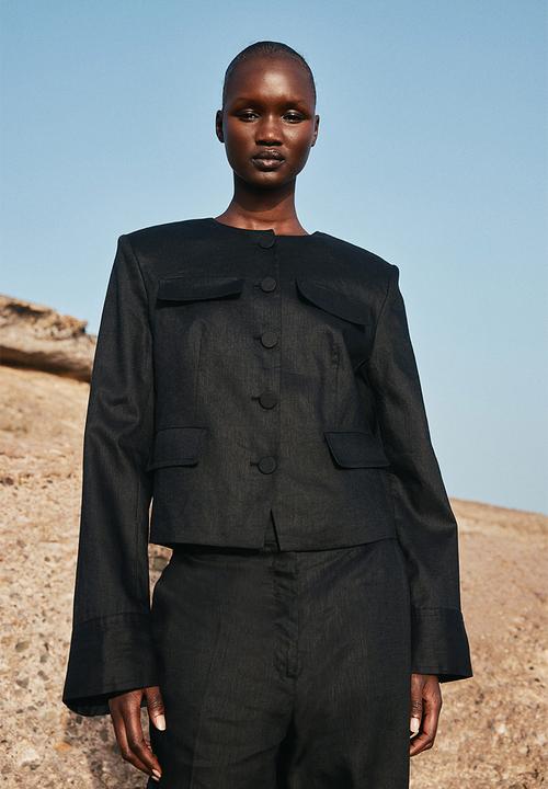 H&M - Linen jacket - black
