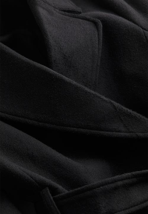 H&M - Tie-belt coat - black