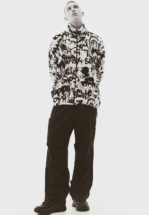H&M - Oversized fit teddy jacket - white snoopy
