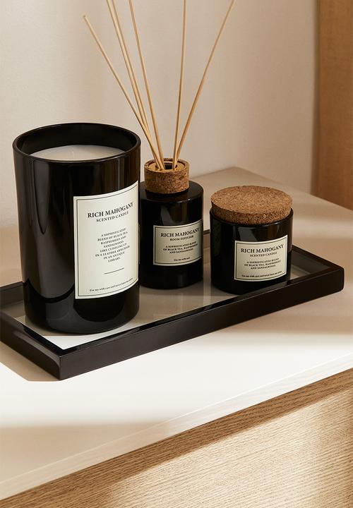 H&M - Large cork-lid scented candle - black/rich mahogany 