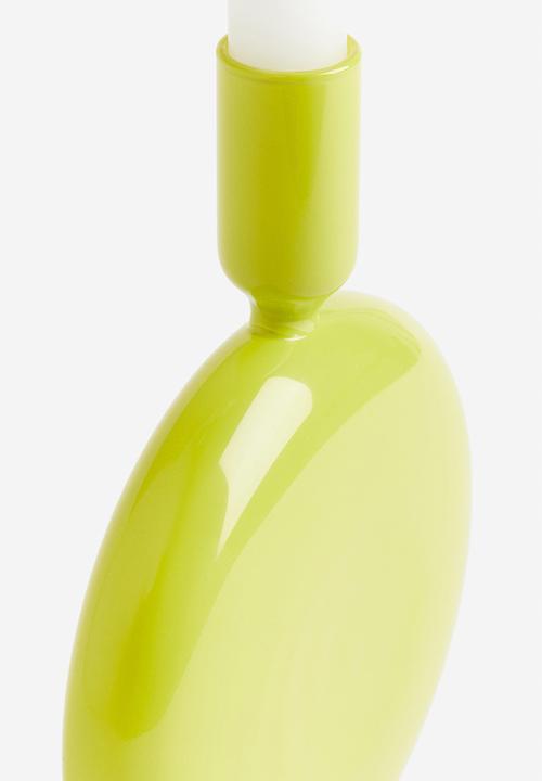 H&M - Glass candlestick - green