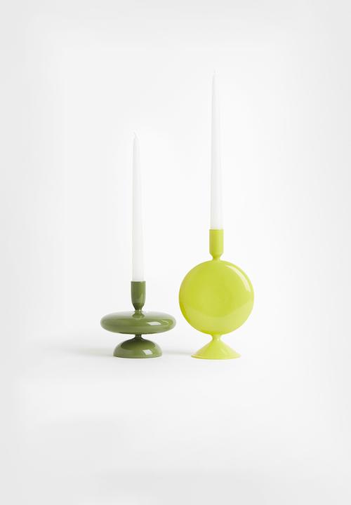 H&M - Glass candlestick - green