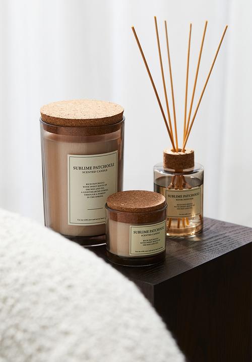 H&M - Large cork-lid scented candle - beige/sublime patchouli 