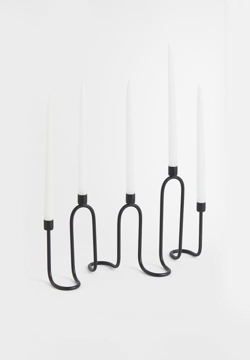H&M - Wavy metal candelabra - black