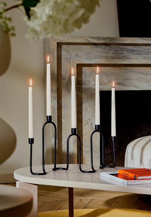 H&M - Wavy metal candelabra - black