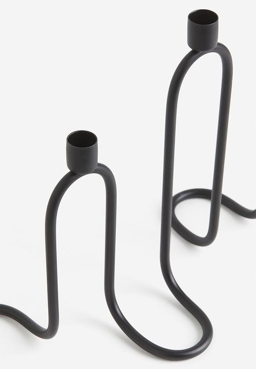 H&M - Wavy metal candelabra - black