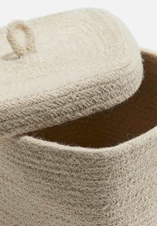 H&M - Small jute box - white