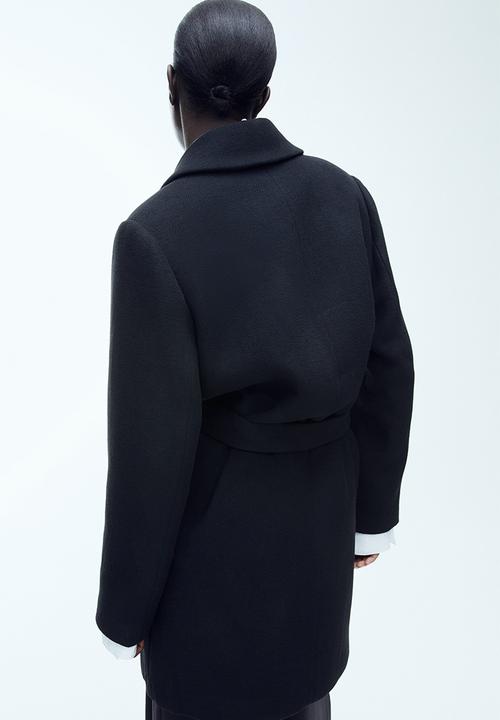 H&M - Tie-belt coat - black