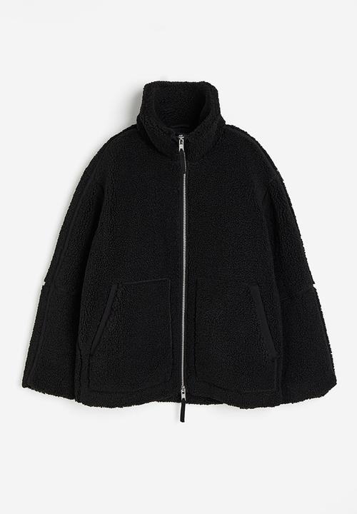 H&M - Zip-through teddy jacket - black