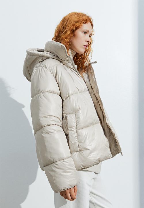 H&M - Hooded puffer jacket - natural white 