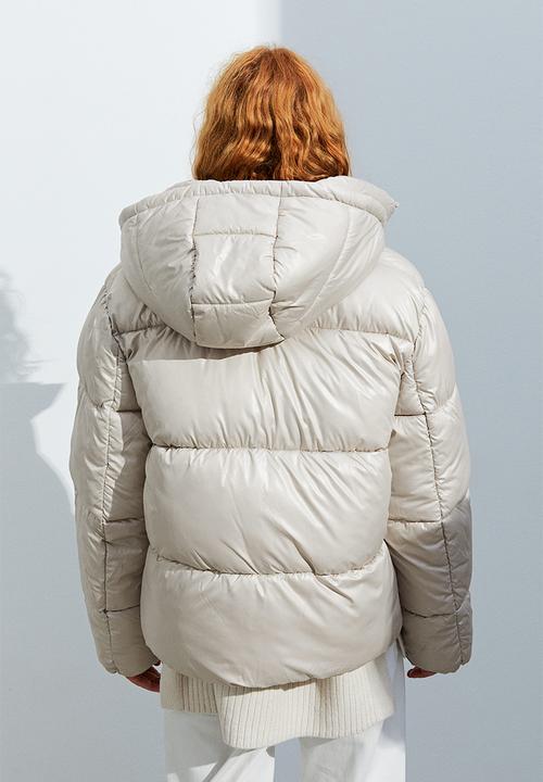 H&M - Hooded puffer jacket - natural white 