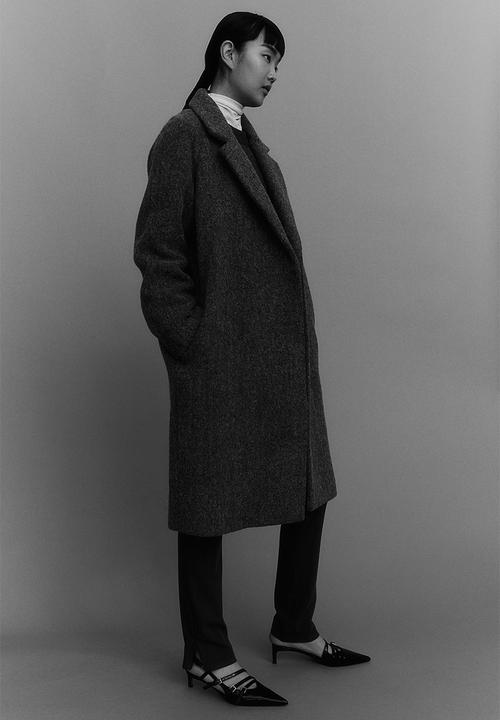 H&M - Double-breasted coat - dark grey