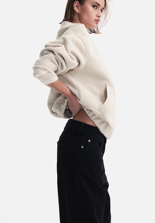 H&M - Oversized teddy bomber jacket - light beige