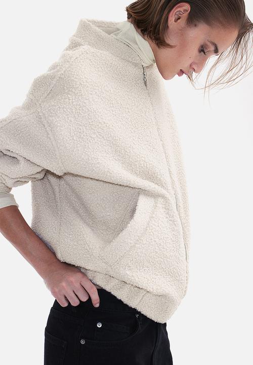 H&M - Oversized teddy bomber jacket - light beige