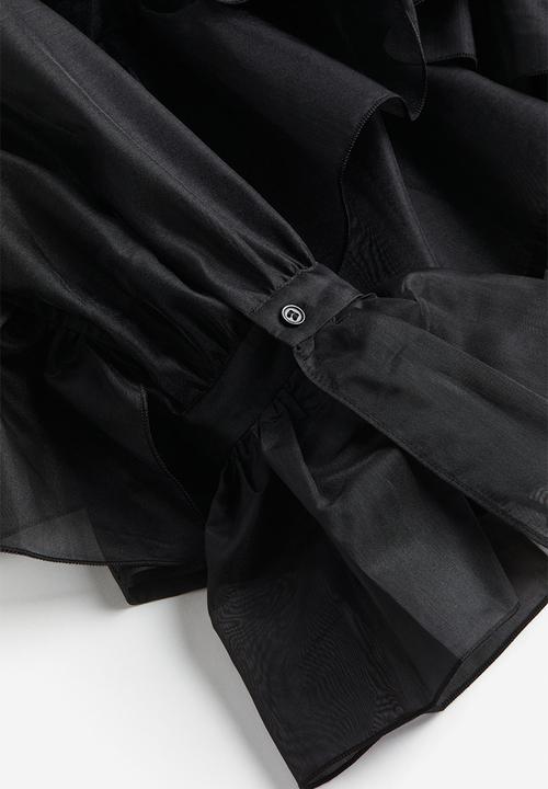 H&M - Flounce-trimmed blouse - black