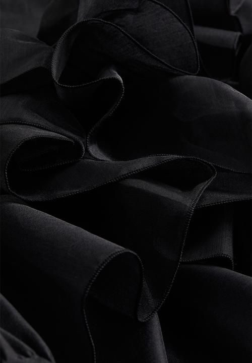H&M - Flounce-trimmed blouse - black