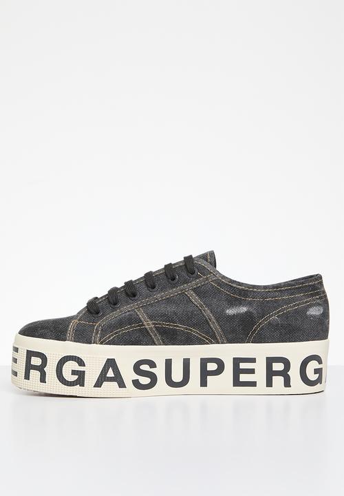 SUPERGA - 2790 Destroyed denim 2790 cotlettering denim platform 