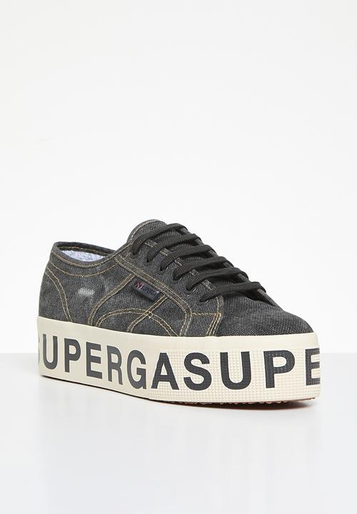 SUPERGA - 2790 Destroyed denim 2790 cotlettering denim platform 