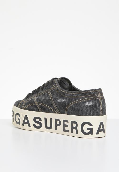 SUPERGA - 2790 Destroyed denim 2790 cotlettering denim platform 