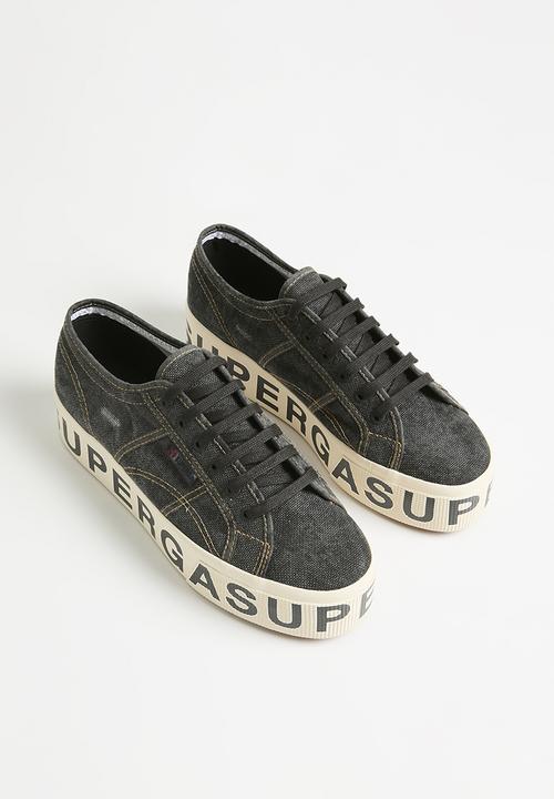 SUPERGA - 2790 Destroyed denim 2790 cotlettering denim platform 