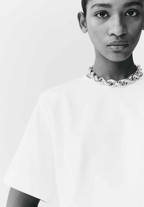 H&M - Shoulder-pad t-shirt - white