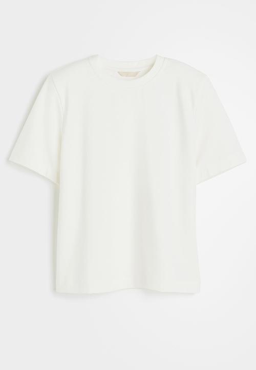 H&M - Shoulder-pad t-shirt - white