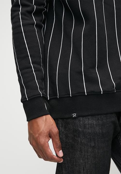 STYLE REPUBLIC - Long Sleeve  Ruby Stripe  Johnny Collar tee - Black & White