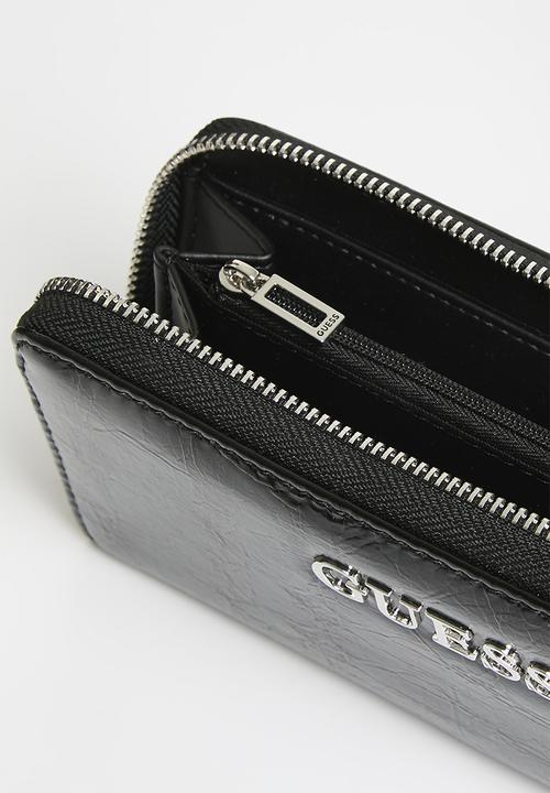 GUESS - Traymore medium zip around purse -black