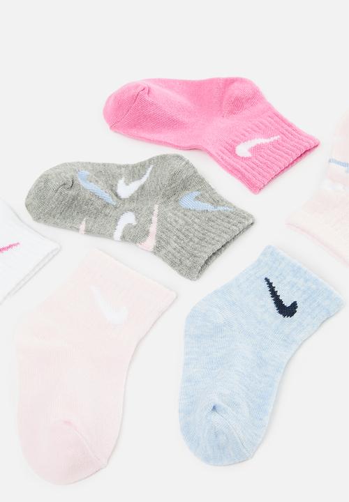 Nike - Nhn swooshfetti 6pk ankle sock - pink foam