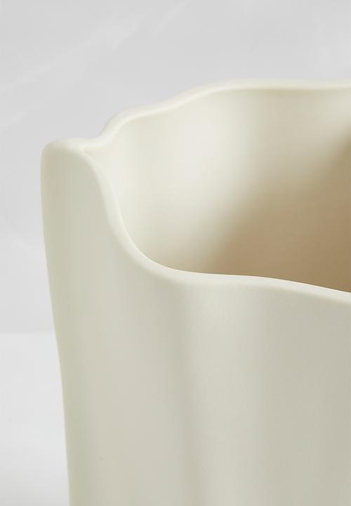 Sixth Floor - Paperbag Ceramic Vase - Matt White