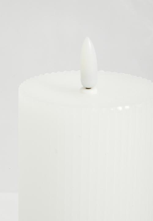 H&S - LED Candle - Small Stripe White