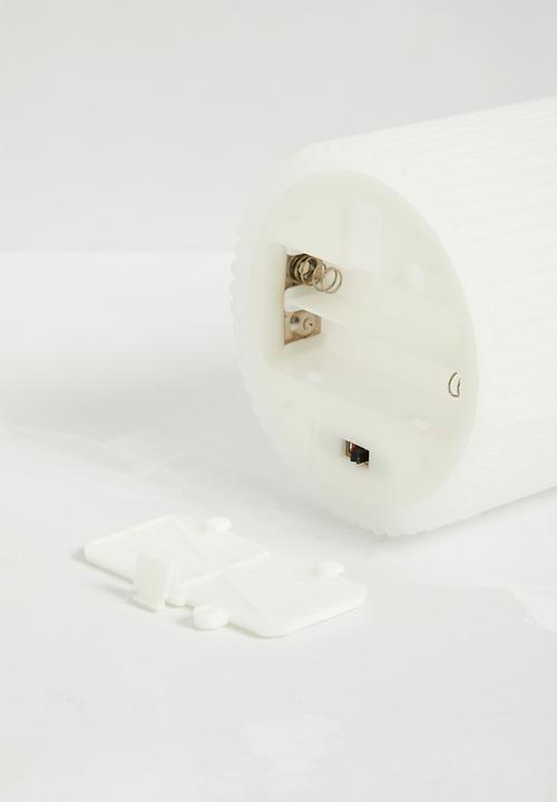 H&S - LED Candle - Small Stripe White