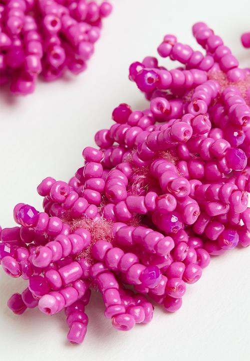 Me&B - Beaded Drop Earrings - pink