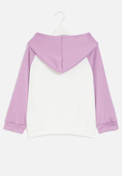 Pop Candy - Colour block hoodie - purple & white