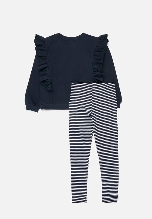Pop Candy - Leggings & sweatshirt set - navy & stripe