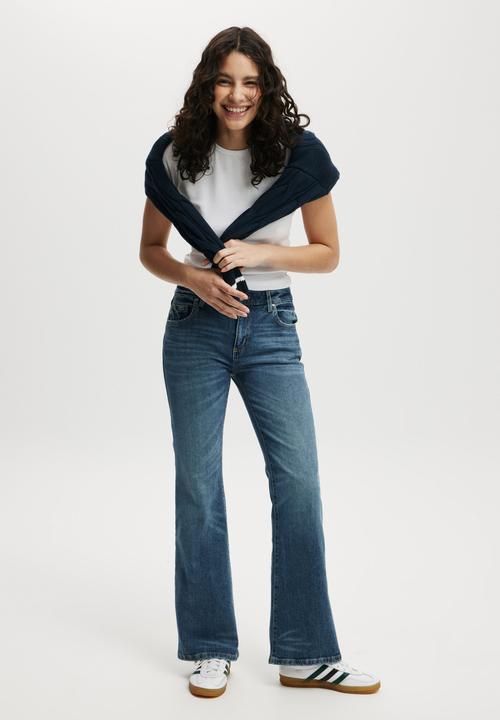 Cotton On - Stretch Bootcut Flare Jean-Bottle Blue