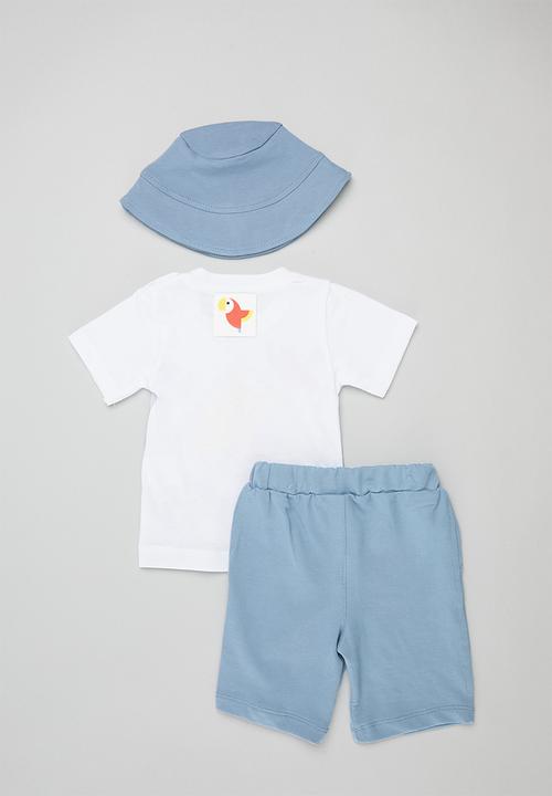 Pop Candy - Tee, shorts & hat set - blue