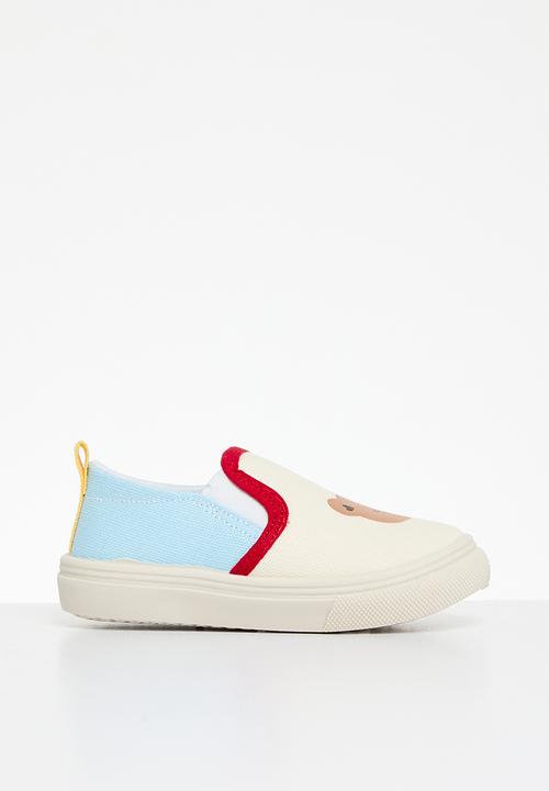 Pop Candy - Slip on sneakers - blue & off white