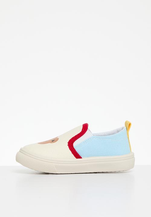 Pop Candy - Slip on sneakers - blue & off white
