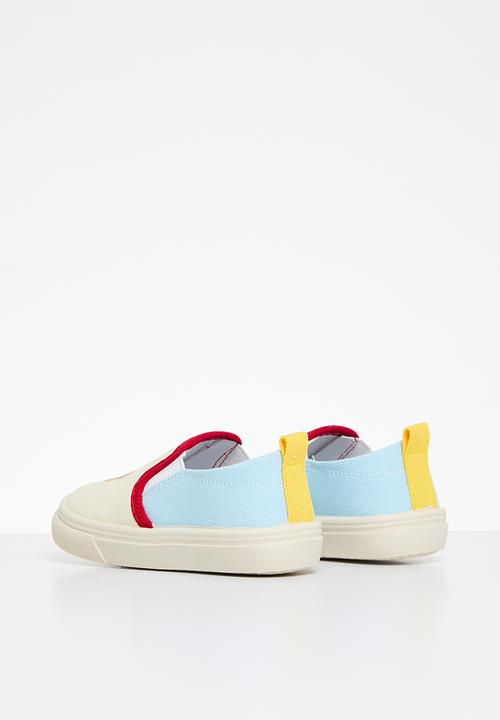 Pop Candy - Slip on sneakers - blue & off white