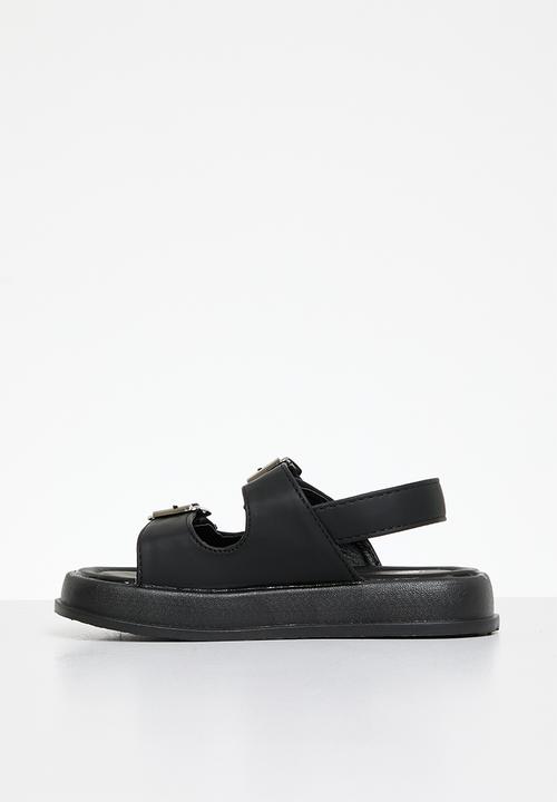 Pop Candy - Twin buckle sandals - black