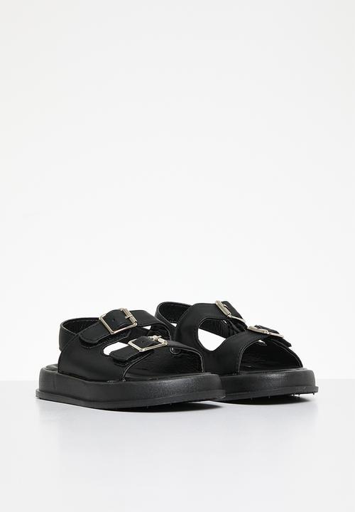 Pop Candy - Twin buckle sandals - black